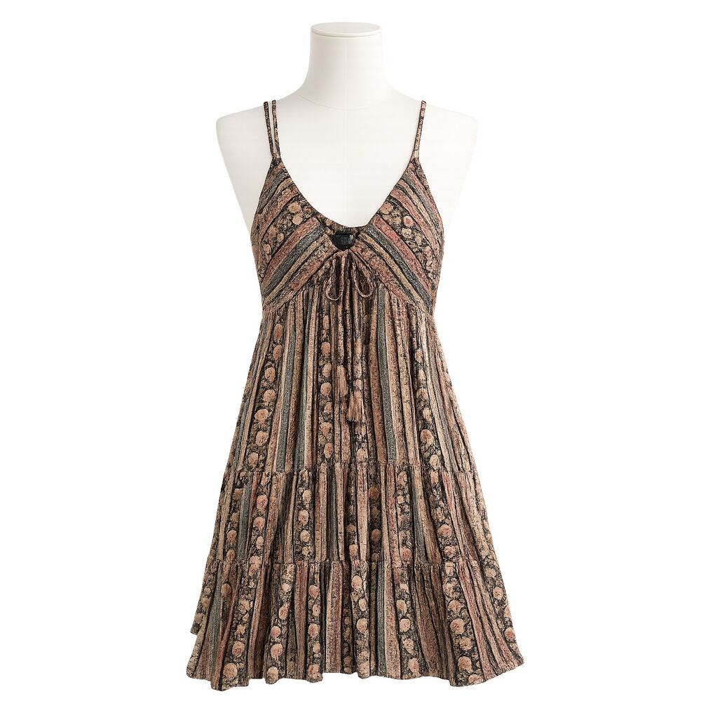 Angie Floral Tiered Boho Mini Sundress - Size Small
